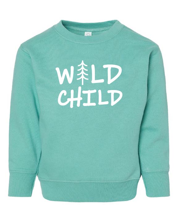 Wild Child Crewneck Sweatshirt - Seafoam