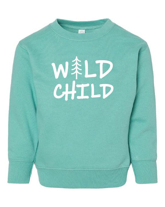 Wild Child Crewneck Sweatshirt - Seafoam
